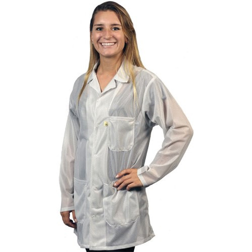 Hip-Length Lab Coat White Lightweight OFX-100 Fabric - Small