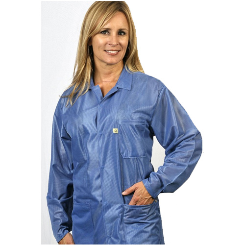 Hip-Length Lab Coat Blue Lightweight OFX-100 Fabric - Large