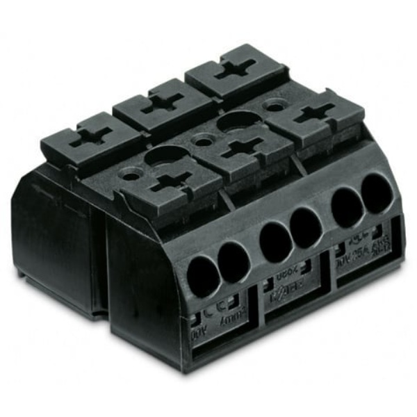Wago 4-Conductor Chassis-Mount Termin Black 250/Bag