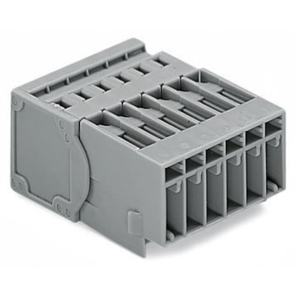 Wago 6 Pos 1-Conductor Male Connector 4 mm Gray 50/Box