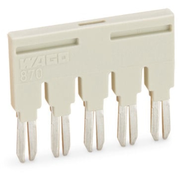 Wago 5 Pos Push-In Type Jumper Bar Insulat Light Gray 25/Box