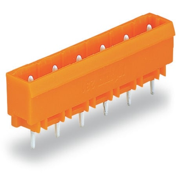 Wago 6 Pos THT Male Header 1.0 x 1.0 mm Orange 100/Box