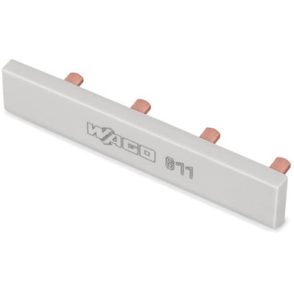 Wago 4 Pos Push-In Type Jumper Bar Insulat Light Gray 10/Box