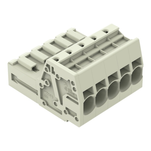 Wago 5 Pos 1-Conductor Male Connector 100% Light Gray 24/Box