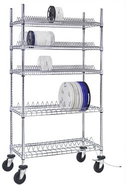 ESD-Safe Reel Shelving Unit for 7'' and 10'' Reels 18'' x 36'' x 69''