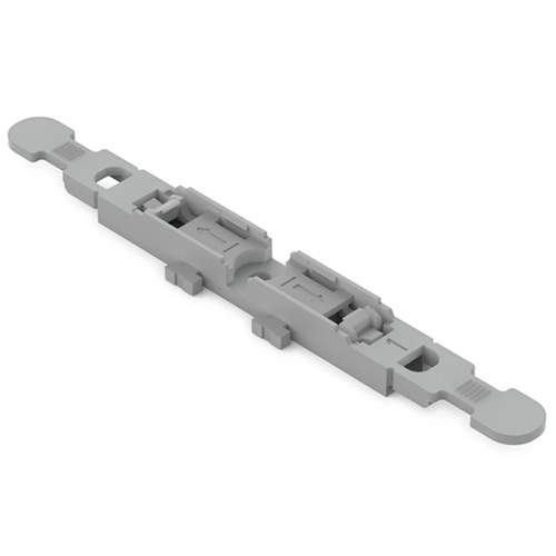 WAGO 221 Mounting Carrier 1-Way w/ Strain Relief for 221 Inline for Screw Mounting Gray 5/Pk