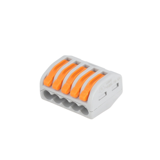 Classic Splicing Connector for All Conductor Types Max. 4 mm 5-Conductor with Levers Gray Housing Surrounding Air Temperature: Max 40 C 250 mm Gray 40/Pk