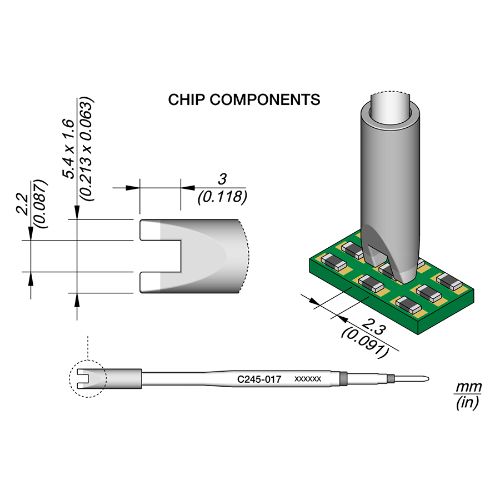 Soldering Tip 2.2 S1 mm Chip for T245