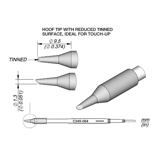 Soldering Tip 1.3 mm Bevel for T245