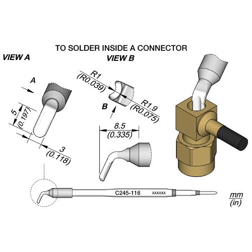 Soldering Tip Pin/Connector R.1 for T245