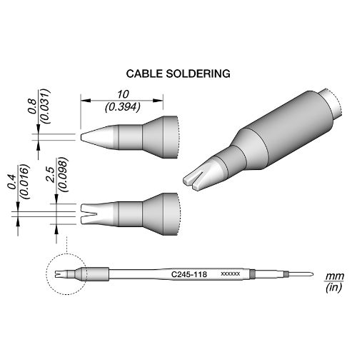 Soldering Tip 0.4 mm Pin/Wire for T245