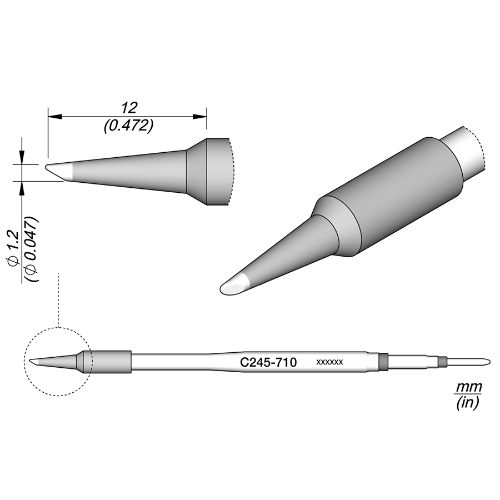 Soldering Tip 1.2 mm Bevel for T245