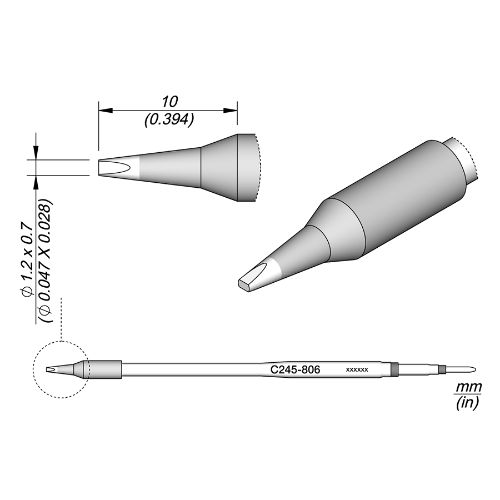 Soldering Tip 1.2x0.7 mm Long Chisel for T245