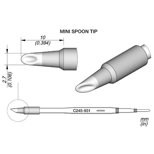 Soldering Tip 2.7 mm Spoon for T245